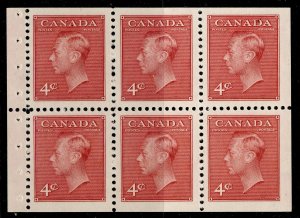 CANADA GVI SG417a, 4c carmine-lake booklet pane of 6, NH MINT. Cat