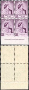 Turks and Caicos Is SG209 1948 Silver Wedding U/M Plate Block Cat 64  Pounds