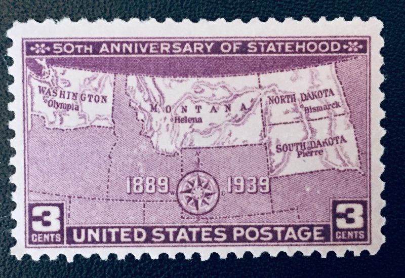 United States #858 3¢ 50th Anniversary of Statehood.  MNH Gum crease.