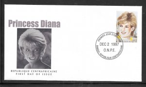 Central African Republic #1159 FDC Offical Tributes to Princess Diana (my5761)