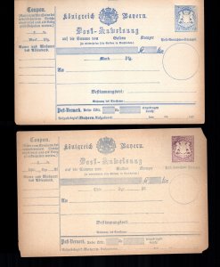 Germany Bavaria 2 mint  postal cards
