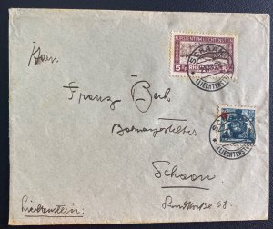 1928 Schaan Liechtenstein Commercial Cover Locally Used  Sc#B7