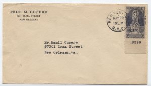 1926 New York #628 5ct Ericsson FDC plate single  [a39.74]
