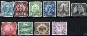 US Sc 692-701 Rotary Press 1931 Defins Set Original Gum Hinged VF Set