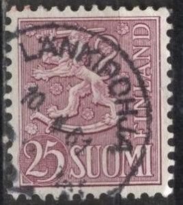 Finland 322 (used) 25m lion rampant, rose lilac (1959)