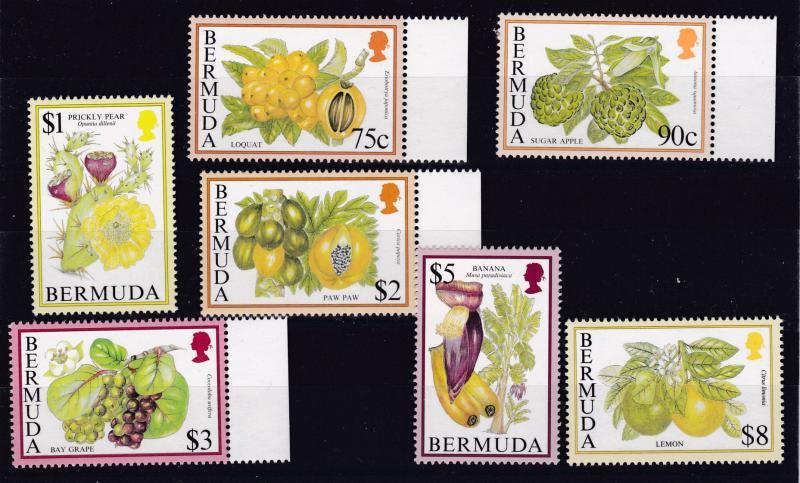 Bermuda 1994 QEII Flowering Fruits Complete (17)+ wmk-384 Complete (8) XF/NH