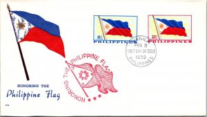Philippines FDC 1959 - Philippine Flag - 6c/20c Stamp - Pair - F43399