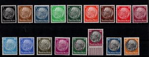 Germany MNH 1933-36 Hindenburg w/swastika wmk. Sc# 415-431
