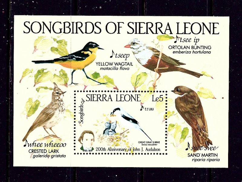 Sierra Leone 675 MNH 1985 Birds S/S