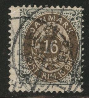 DENMARK  Scott 47 used 1895 stamp 