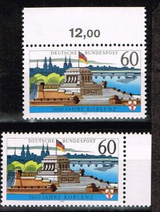 Germany 1992,Sc.#1696 MNH, Base of William I monument and City silhouette, 2 iss