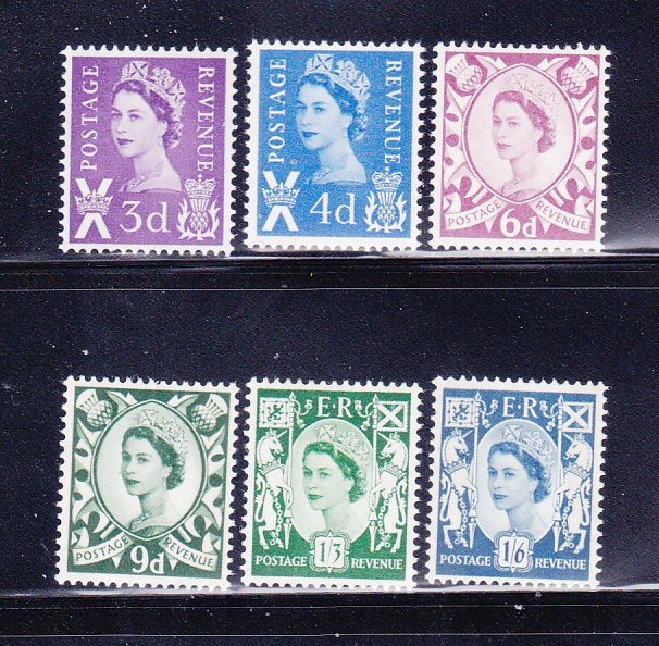 Scotland 1-6 Set MH Queen Elizabeth II