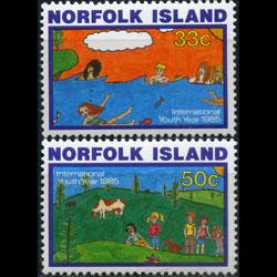 NORFOLK IS. 1985 - Scott# 369-70 Youth Year Set of 2 NH