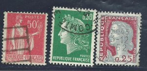 France 267, 968, 1230  Used     PD