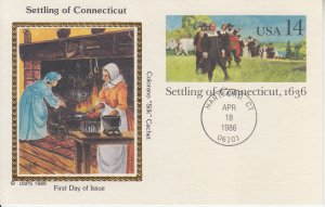 1986 United States Connecticut Post Card (Scott UX109) Colorano FDC