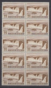 Iceland, Scott 291, MNH block of ten