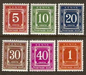 Kenya #J1a-7a NH Postage Dues