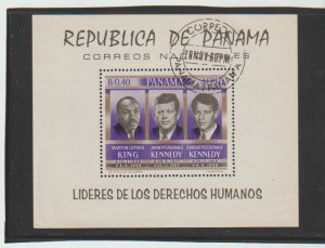 Panama Scott #C363a VF Used  Souvenir Sheet, 1968, Kennedy, ML King CV.$42.