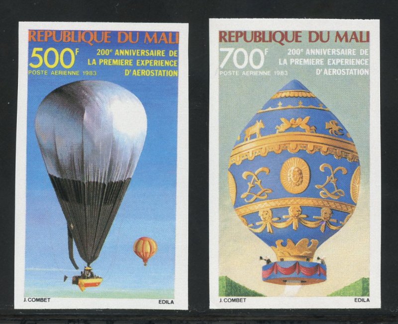 Mali C470-71 MNH Hot Air Balloon Imperf Set  from 1983