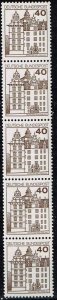 Germany 1979-80,Sc.#1309-1311 MNH strip of 5 all with number on the back