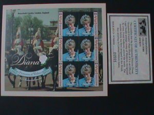 MALDIVES-1997-IN REMEMBERANCE OF PRINCESS DIANA-MNH SHEET W/CERITFICATE-VF