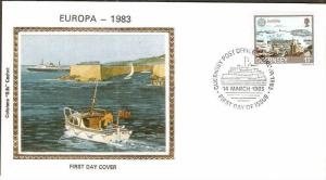 Guernsey 1983 EUROPA Tourism Boat Ship Colorano Silk Cover # 13278