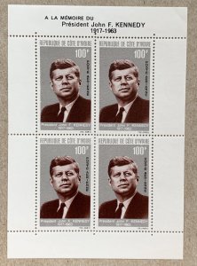 Ivory Coast 1964 JFK Kennedy MS,  MNH. SEE NOTE. Scott C29a, CV $13.00