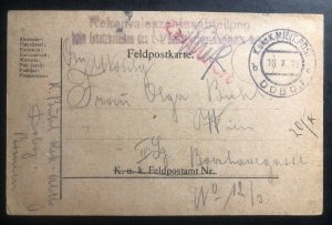 1918 Doboj Bosnia Herzegovina KUK PO  Postcard Cover To Vienna Austria