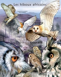 TOGO - 2011 - African Owls - Perf Souv Sheet - Mint Never Hinged