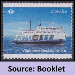 Canada 3392 Ferries Alphonse-Desjardins QC V NB P single MNH 2023