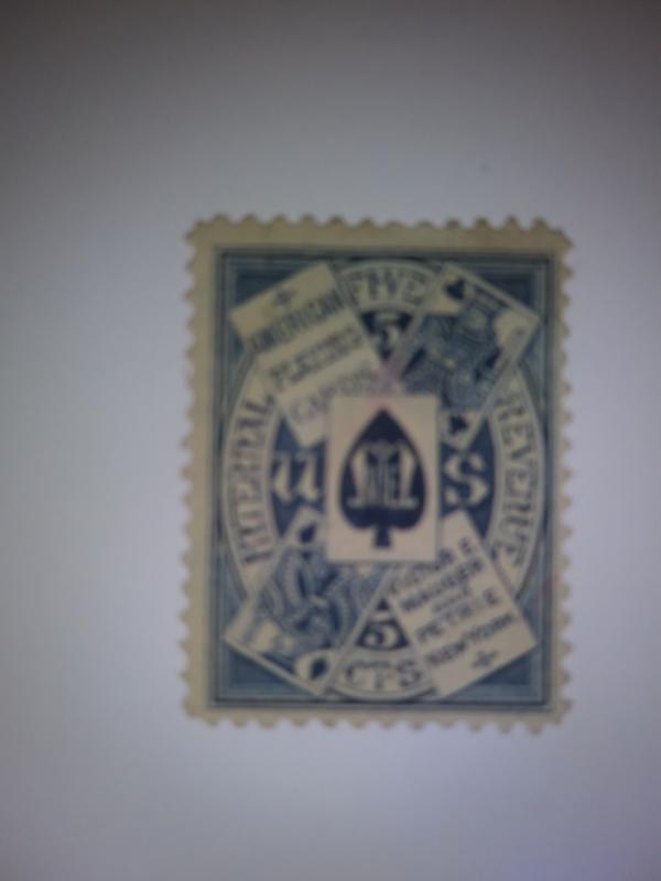 SCOTT # RU 13 USED 5 CENT BLUE VICTOR E. MAUGER AND PETRIE COMPANY 1898 !!!!