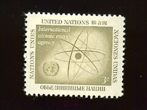 UN NY #59 3c Atom and UN Emblem MNH