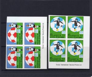 IVORY COAST 1978 Sc# 466/70 World Cup Argentina 78 Block of 4 Imperforated