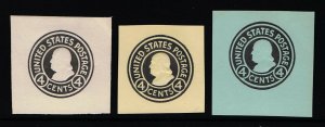 GENUINE SCOTT #U440 U441 U442 SET OF 3 BEN FRANKLIN LARGE DIE-1 CUT SQUARES