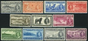 NEWFOUNDLAND SG #257-267 British Commonwealth Postage 1937 Mint LH