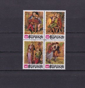 SA24b Burundi 1977 Fairy Tales used block of 4