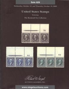 Siegel: Sale # 829  -  United States Stamps Featuring the...