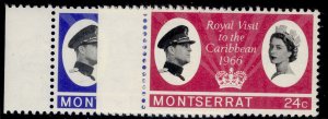 MONTSERRAT QEII SG183-184, 1966 royal visit, NH MINT.