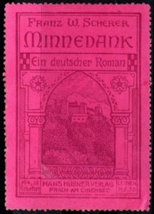 Vintage Germany Poster Stamp Minnedank by Franz W. Scherer A German Novel