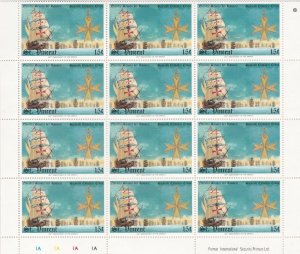 St. Vincent 400th Anniversary of the Armada + C.Cross Part Stamps Sheet Rf 28378