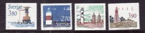 Sweden-Sc#1719-22-unused NH set-Lighthouses-1989-