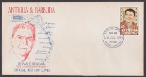 ANTIGUA & BARBUDA - 1984 40th UNITED STATES PRESIDENT RONALD REAGAN - FDC