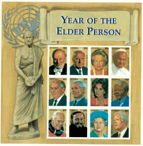Guyana - 1999 - Year Of The Elder Person - Sheet Of 12 - MNH