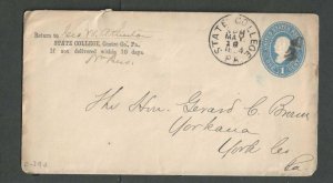 1884 State VCollege Pa Corner Cover From State College