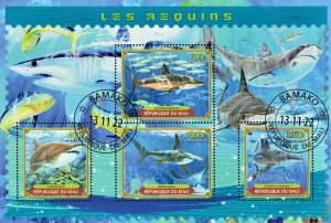 MALI 2022 - Sharks / set (sheet+block)