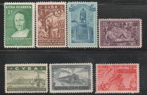 1944 Cuba Stamps Discovery of America 450th Anniv Complete Set  NEW