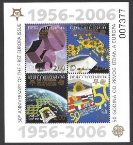 Bosnia & Herzegovina (Croat Admin.) # 151e ss, 50th Anniv. of Europa stamps