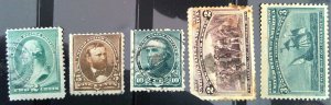 Scott#213,223,226,231,232 - Damaged Fillers - 1887 to 1893