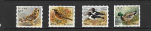 BIRDS - ICELAND #642-645  MNH