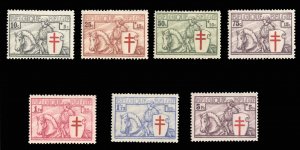 Belgium #B156-162 Cat$178.25, 1934 Crusader, complete set, hinged